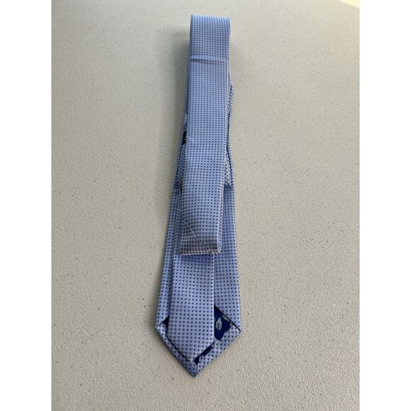 House of Cavani Blue Geometric Pattern Slim Tie with Pocket Square NWOT - Picture 3 of 6